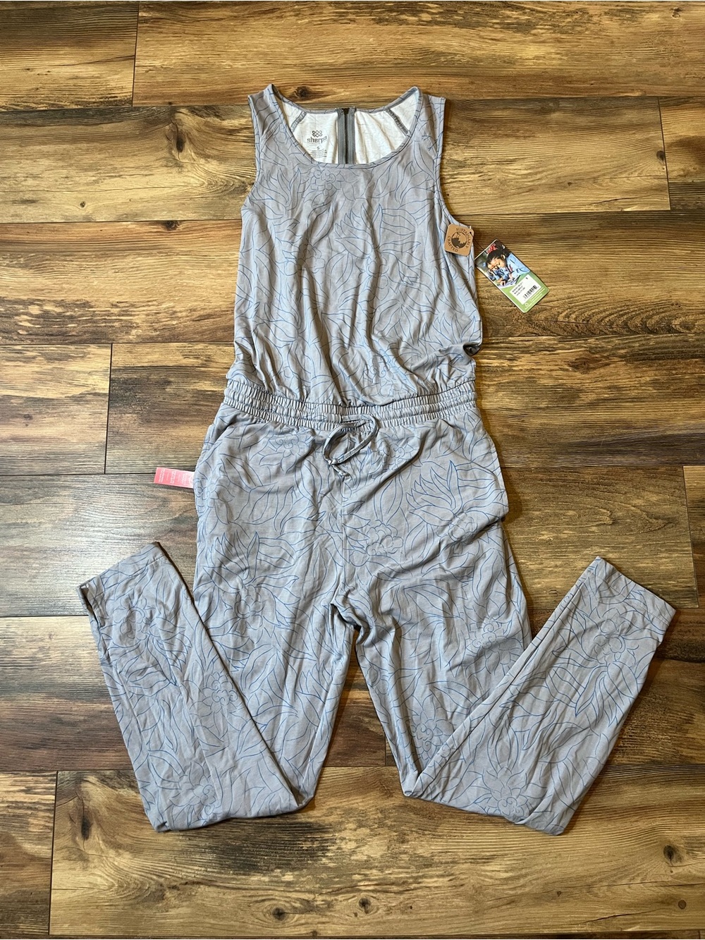 Sherpa Adventure Gear Neha Jumpsuit Women S Gray Floral Organic NWT Sleeveless